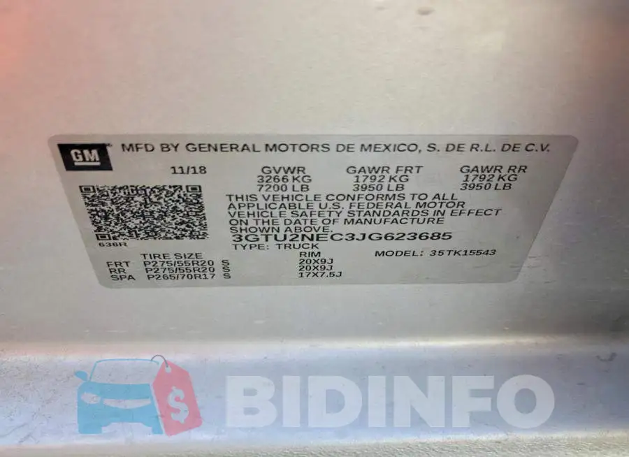 3GTU2NEC3JG623685 Photo# 12