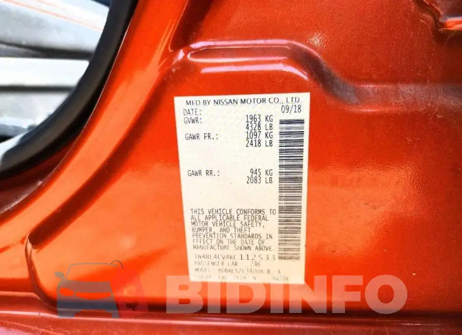 1N4BL4CV4KC112533 Photo# 12