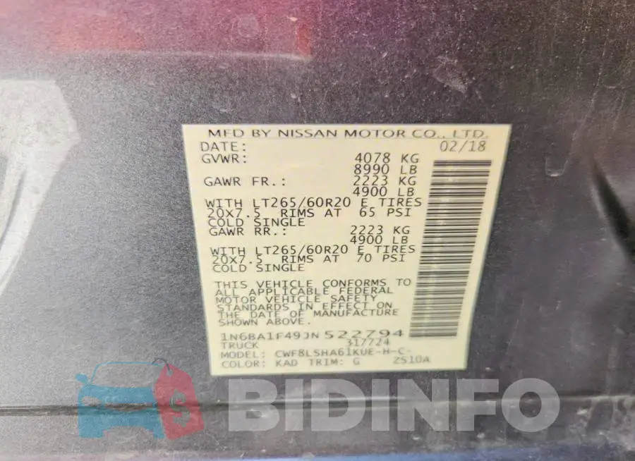 1N6BA1F49JN522794 Photo# 12