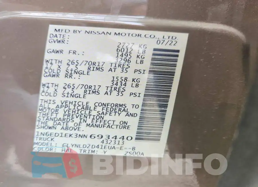 1N6ED1EK3NN693440 Photo# 12
