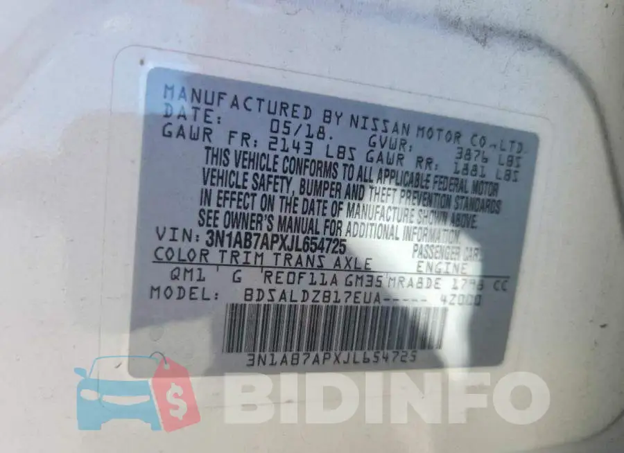 3N1AB7APXJL654725 Photo# 12