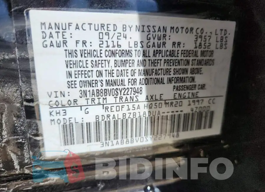 3N1AB8BV0SY227948 Photo# 13