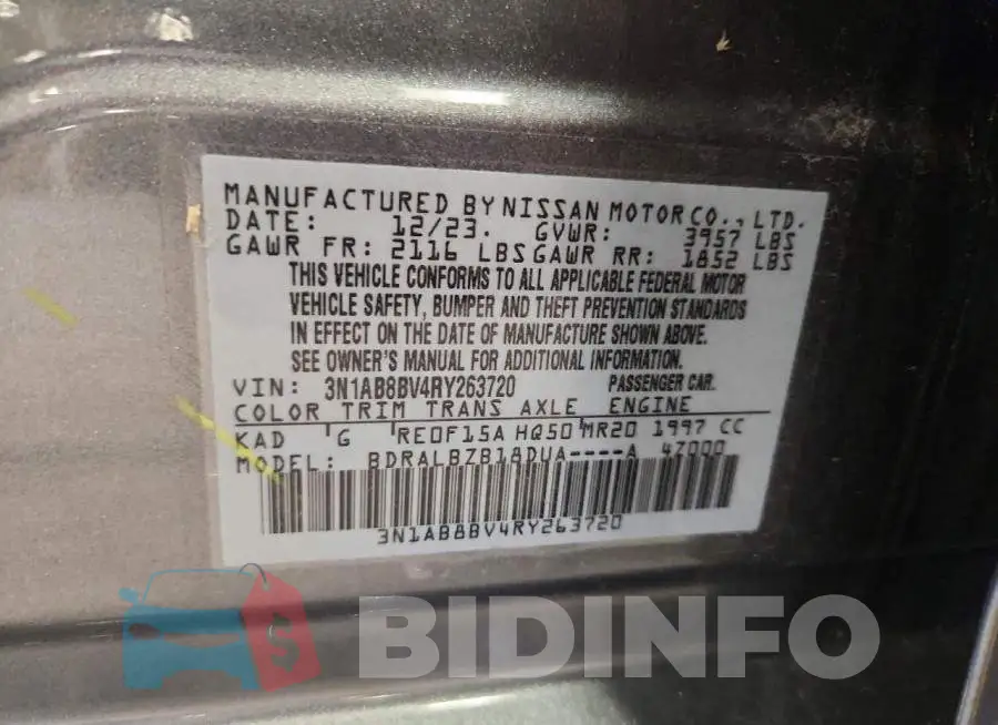 3N1AB8BV4RY263720 Photo# 12