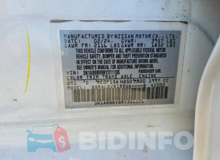 3N1AB8BV8RY311106 Photo# 12