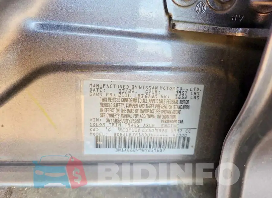 3N1AB8BV9NY259687 Photo# 12