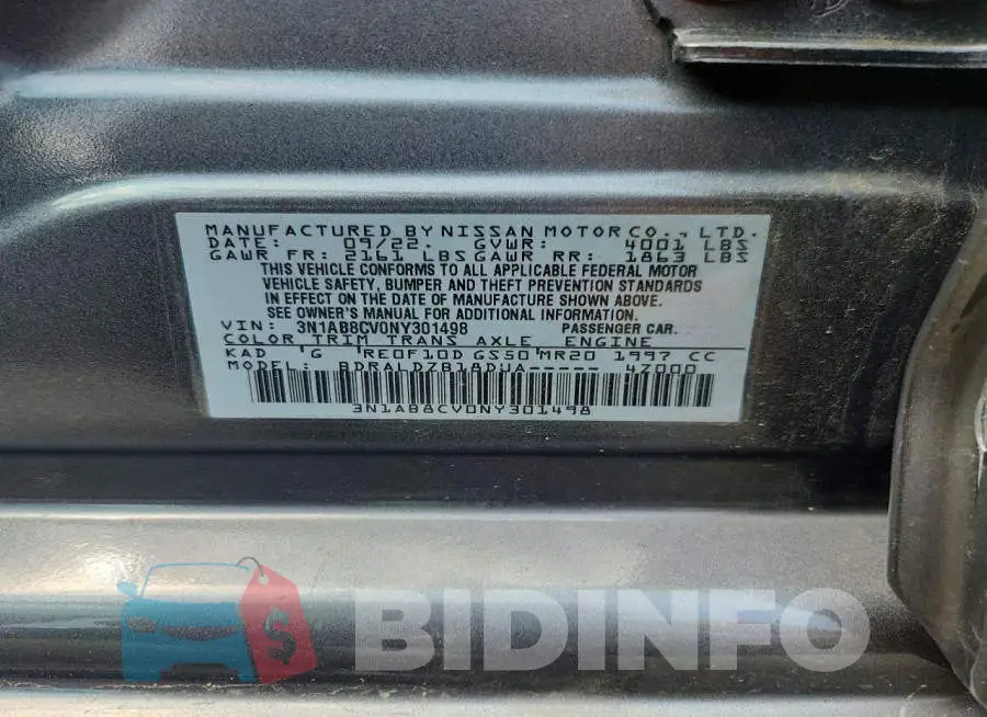 3N1AB8CV0NY301498 Photo# 12