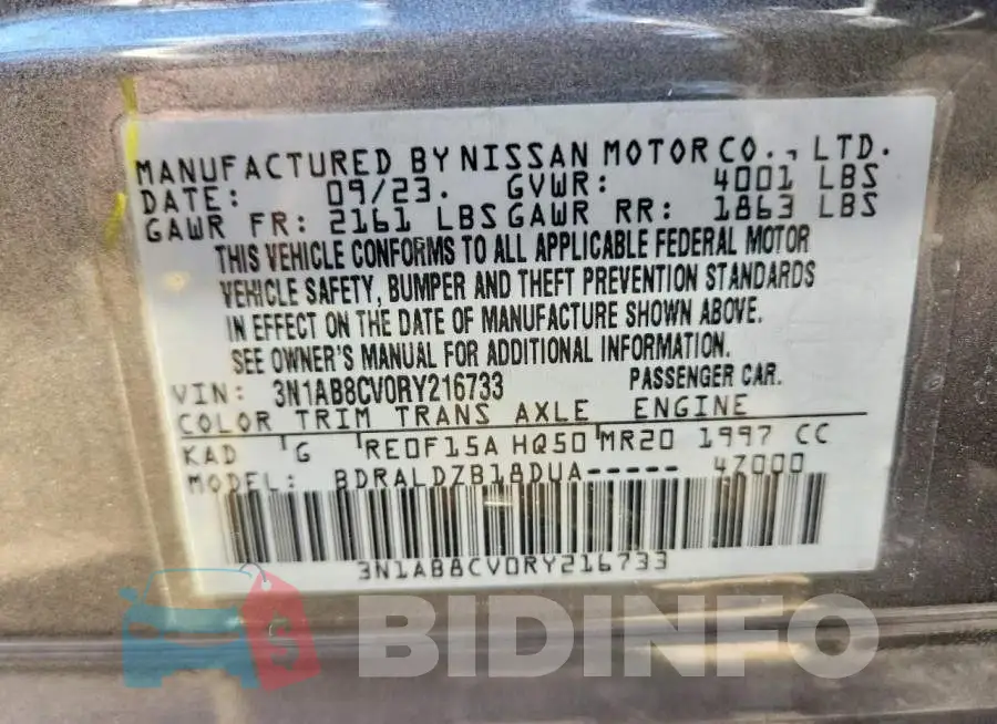 3N1AB8CV0RY216733 Photo# 12
