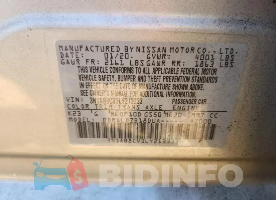 3N1AB8CV3LY213333 Photo# 13