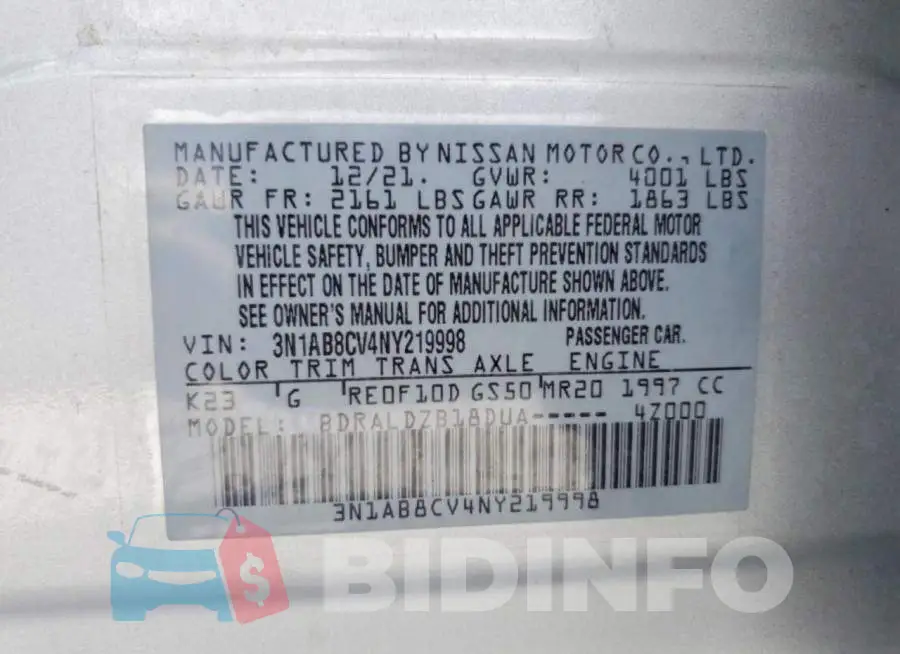3N1AB8CV4NY219998 Photo# 12