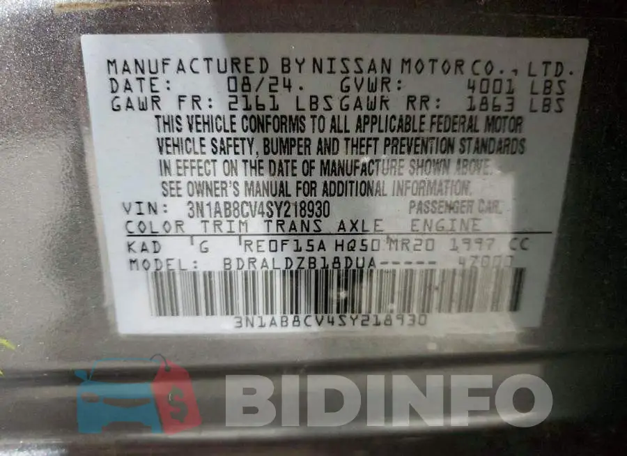 3N1AB8CV4SY218930 Photo# 12