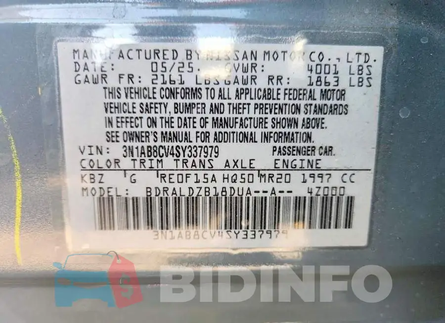 3N1AB8CV4SY337979 Photo# 12