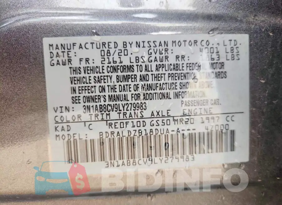 3N1AB8CV9LY279983 Photo# 13