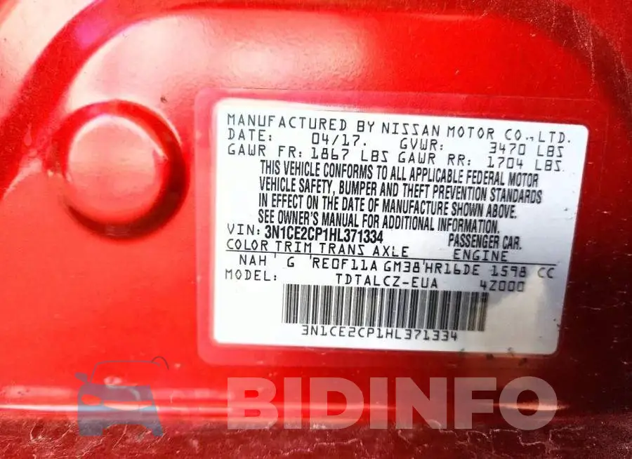 3N1CE2CP1HL371334 Photo# 12