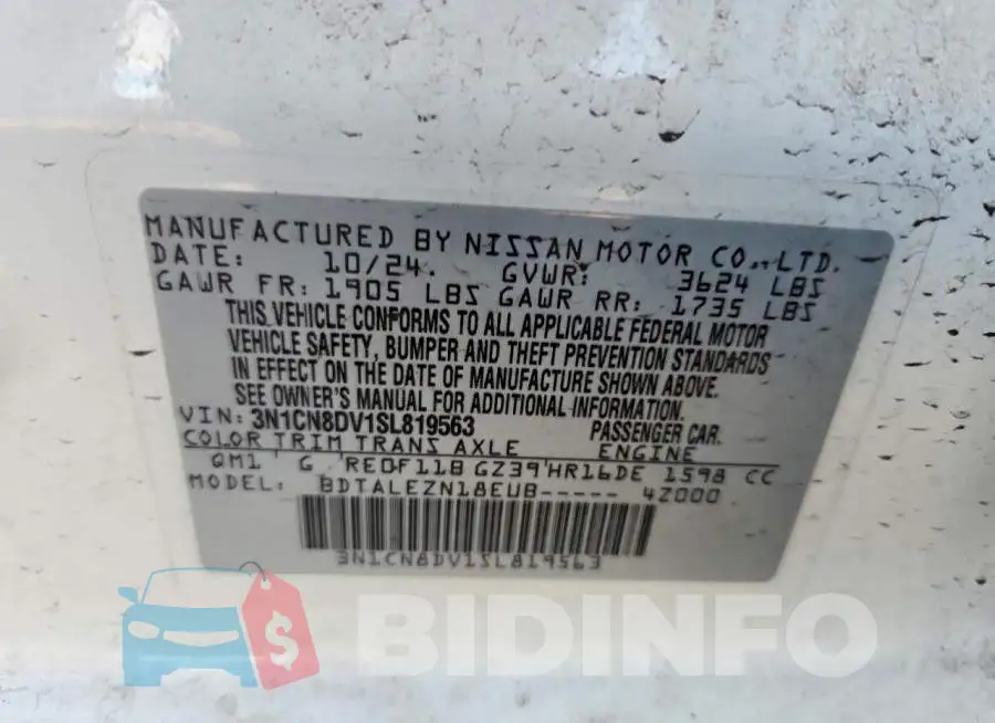 3N1CN8DV1SL819563 Photo# 12
