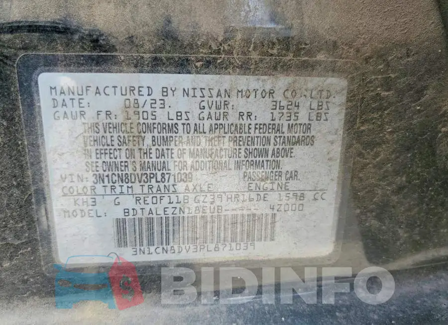 3N1CN8DV3PL871039 Photo# 12