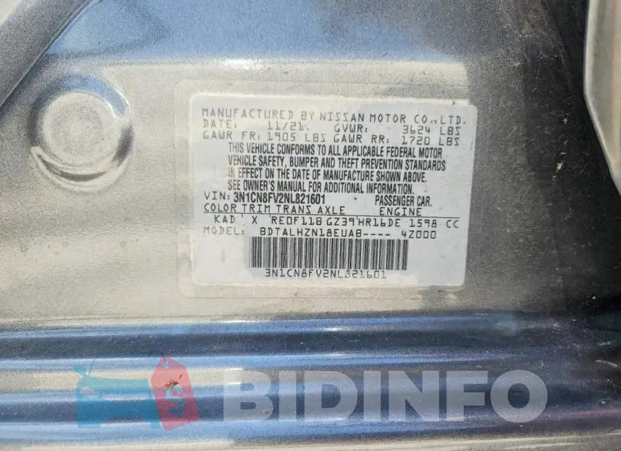 3N1CN8FV2NL821601 Photo# 12