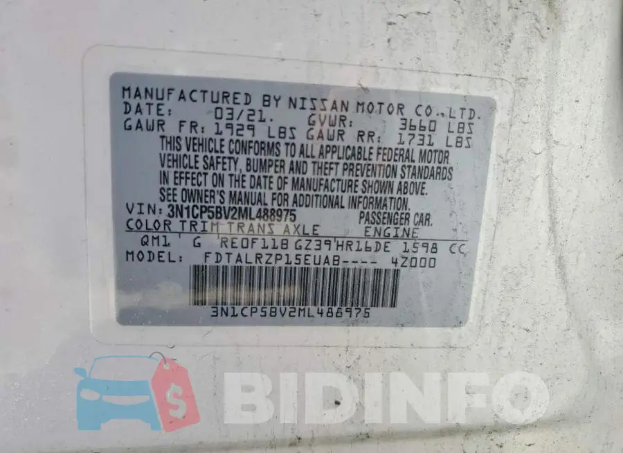 3N1CP5BV2ML488975 Photo# 13