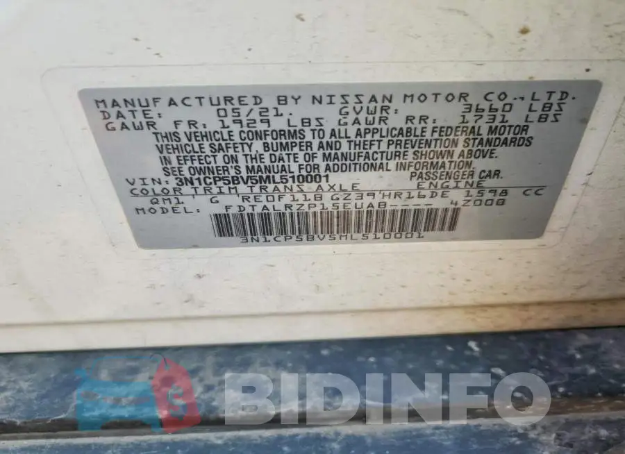 3N1CP5BV5ML510001 Photo# 13
