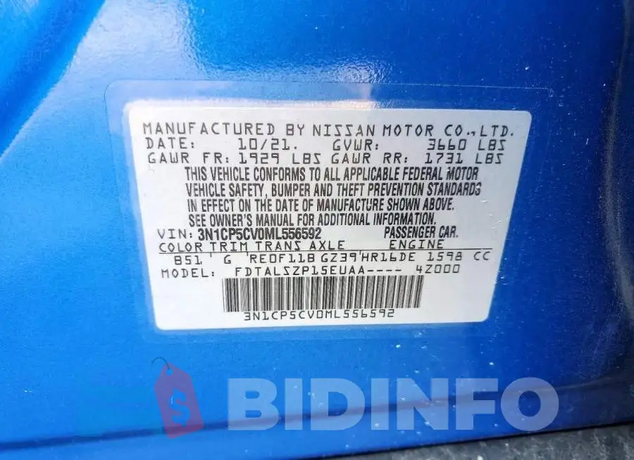 3N1CP5CV0ML556592 Photo# 13