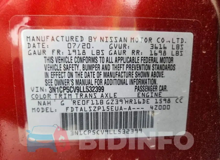 3N1CP5CV9LL532399 Photo# 13