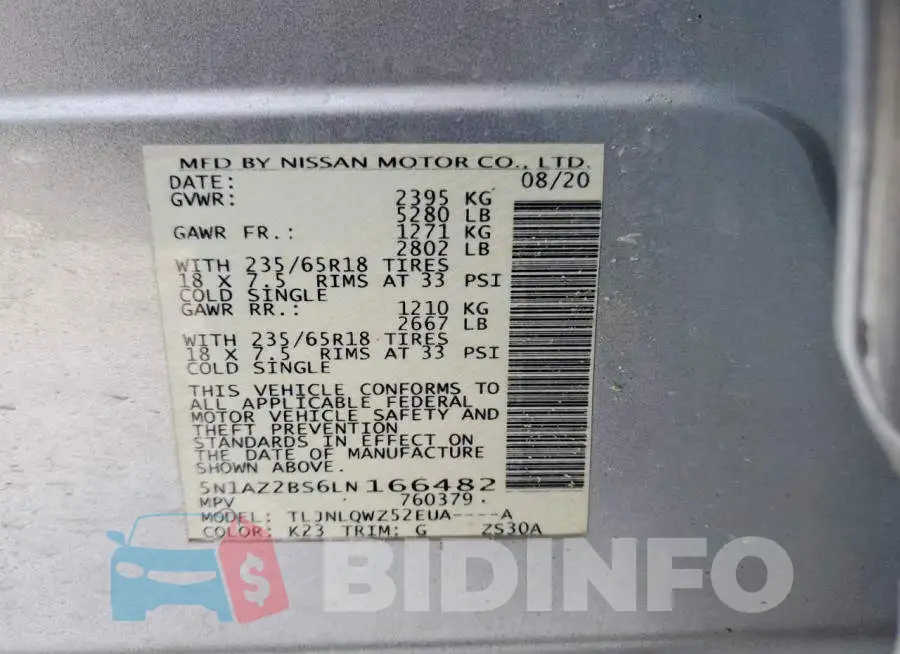 5N1AZ2BS6LN166482 Photo# 14