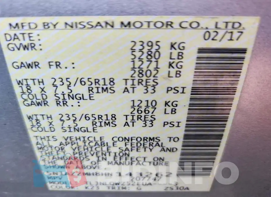 5N1AZ2MH8HN143262 Photo# 13