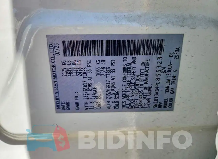 5N1BT3AB4PC855323 Photo# 13