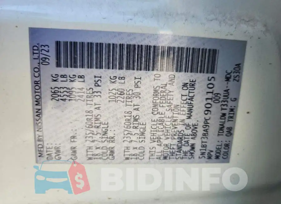 5N1BT3BA9PC901105 Photo# 12