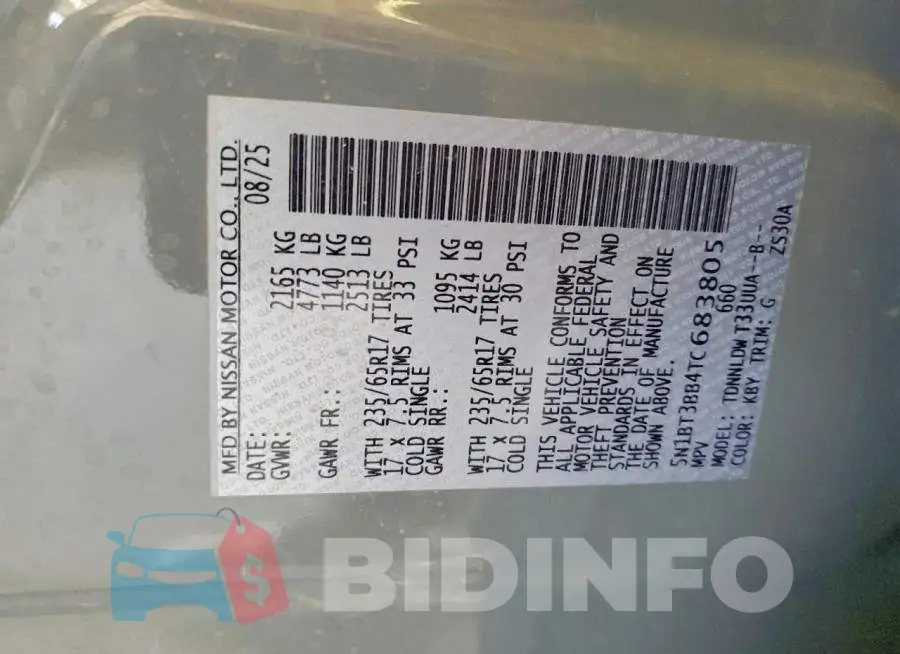 5N1BT3BB4TC683805 Photo# 14