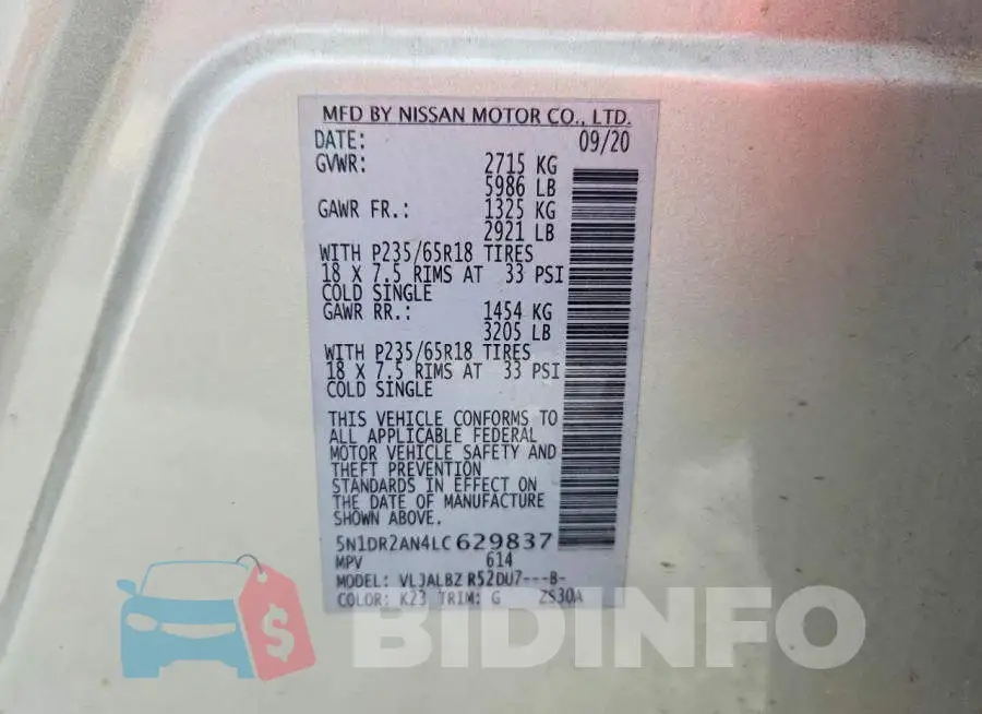 5N1DR2AN4LC629837 Photo# 14