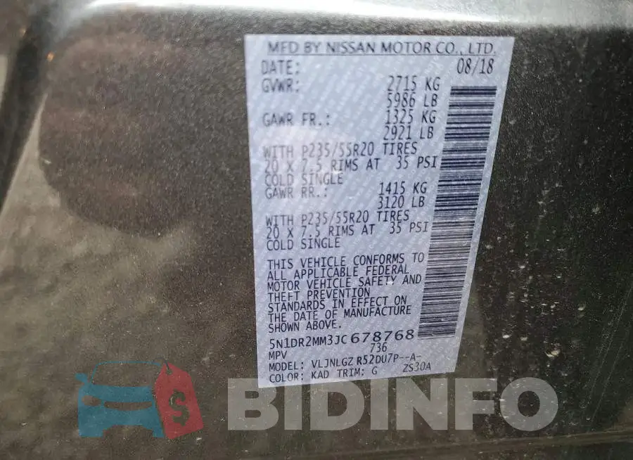 5N1DR2MM3JC678768 Photo# 13