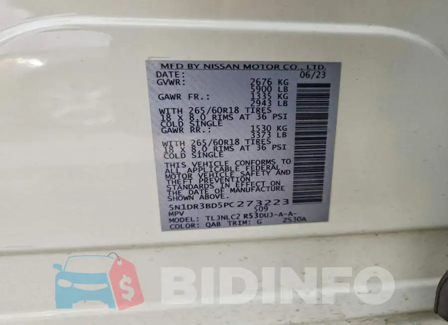 5N1DR3BD5PC273223 Photo# 14