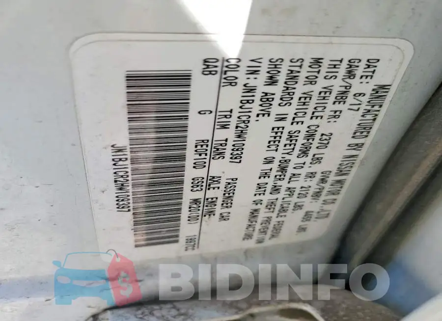 JN1BJ1CR2HW109397 Photo# 14