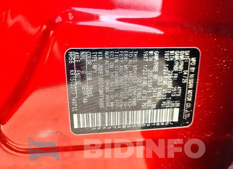 JN8BT3DD5SW473685 Photo# 13