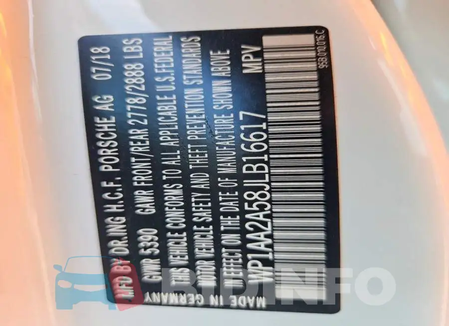 WP1AA2A58JLB16617 Photo# 12