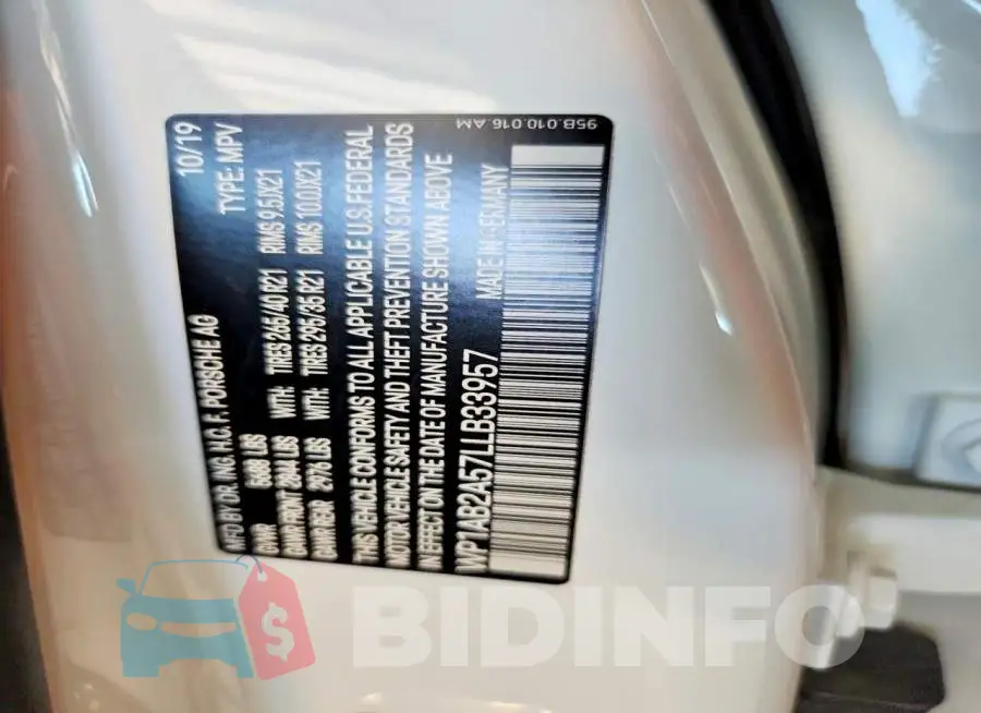 WP1AB2A57LLB33957 Photo# 14