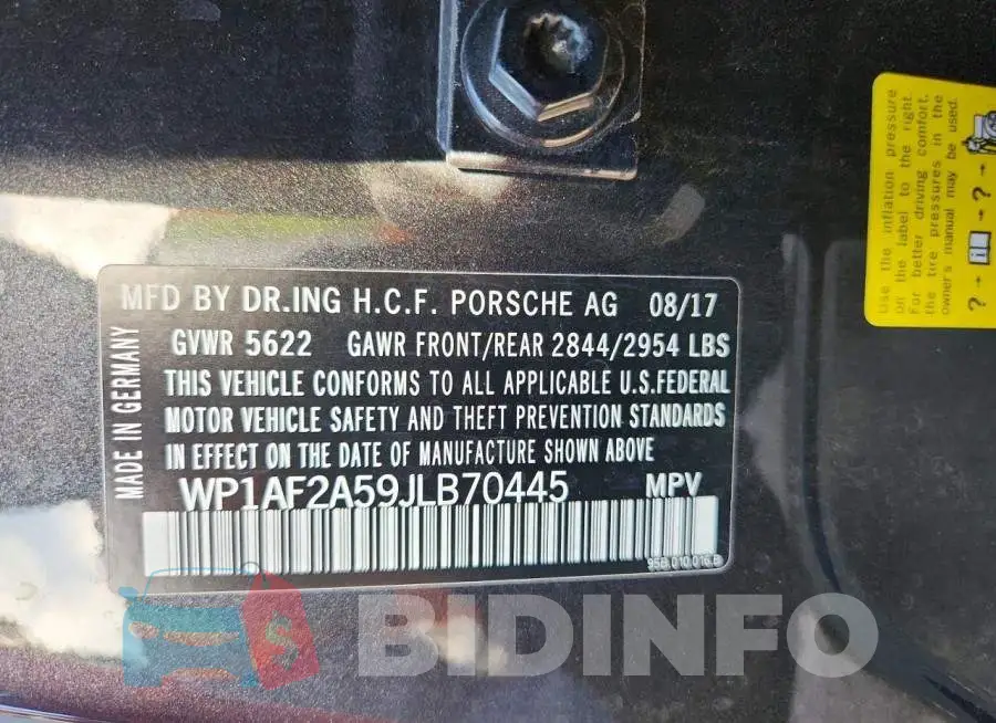 WP1AF2A59JLB70445 Photo# 14