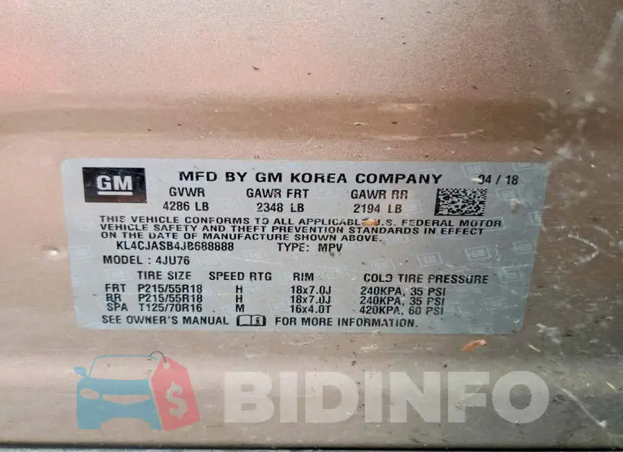 KL4CJASB4JB688888 Photo# 13