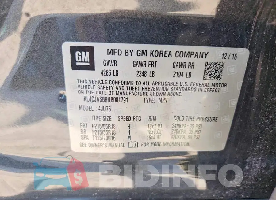 KL4CJASB8HB081791 Photo# 13