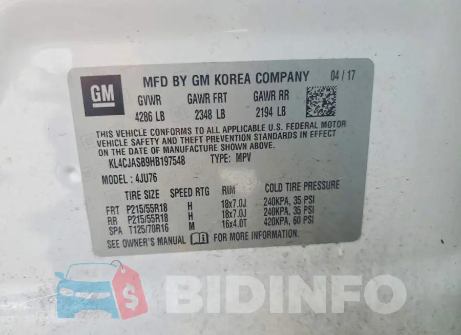 KL4CJASB9HB197548 Photo# 12