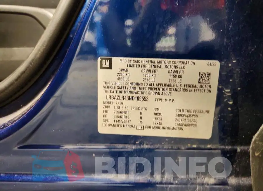 LRBAZLR43ND109553 Photo# 14