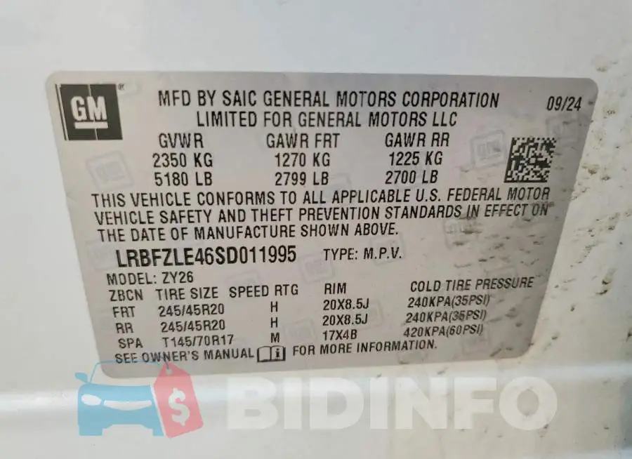 LRBFZLE46SD011995 Photo# 13