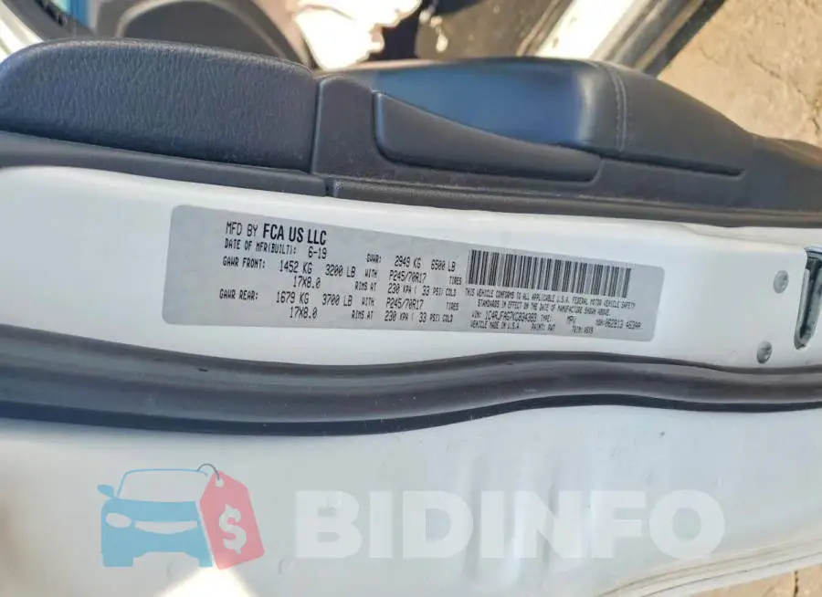 1C4RJFAG7KC834383 Photo# 13