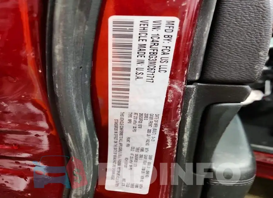 1C4RJFBG3MC671717 Photo# 14