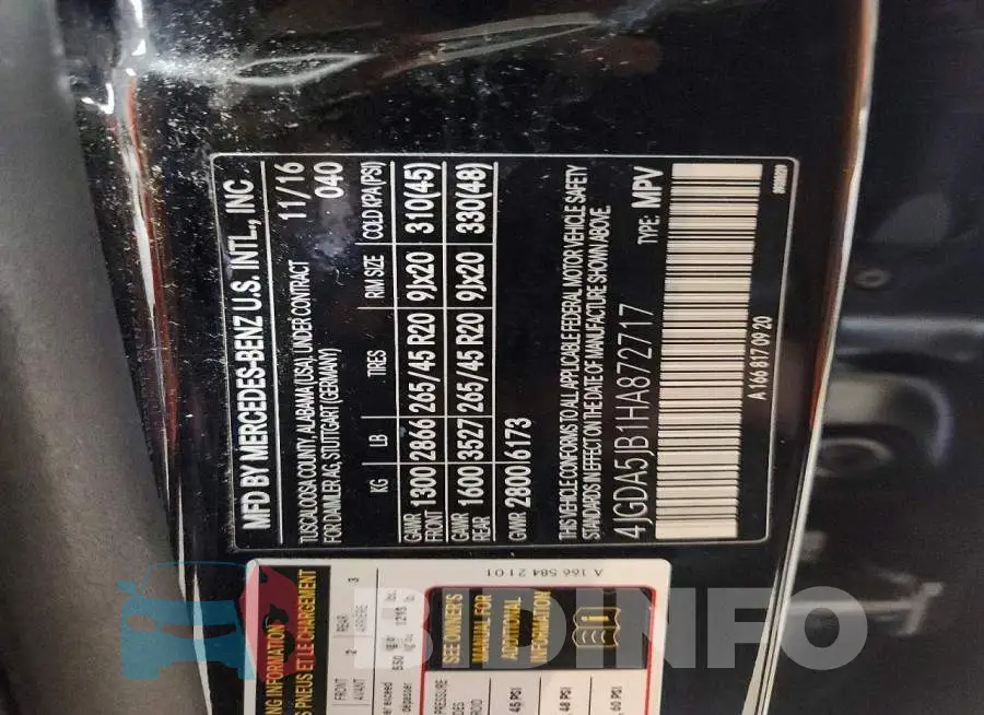 4JGDA5JB1HA872717 Photo# 12