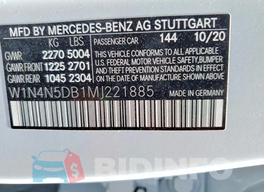 W1N4N5DB1MJ221885 Photo# 13