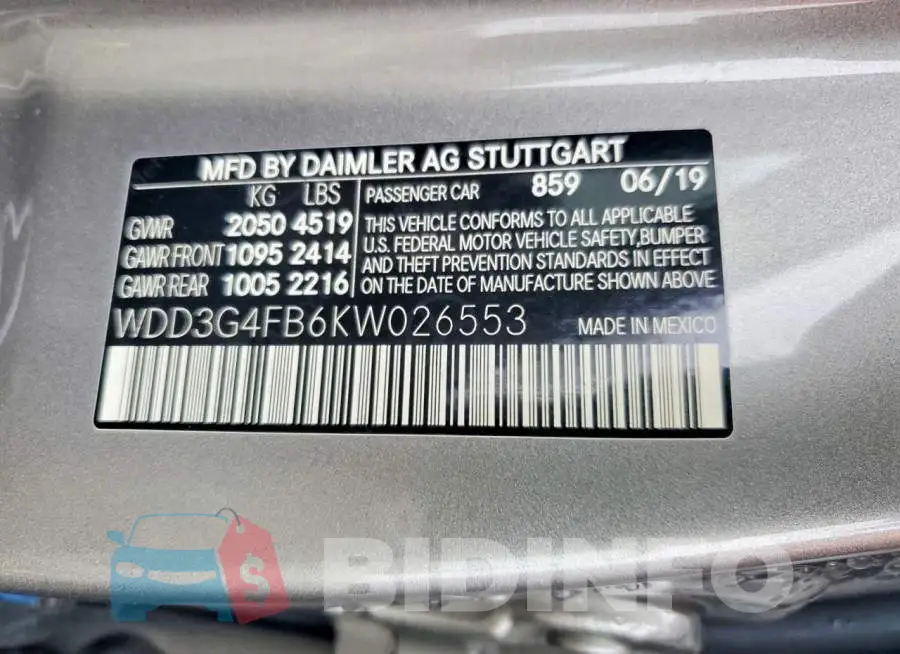 WDD3G4FB6KW026553 Photo# 13