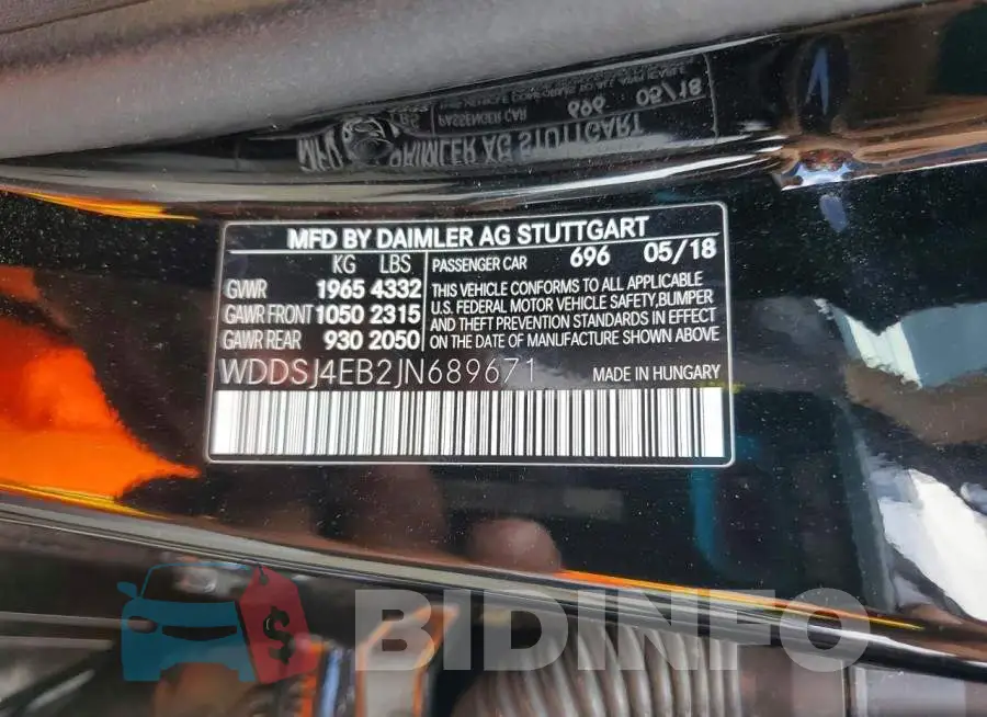 WDDSJ4EB2JN689671 Photo# 12