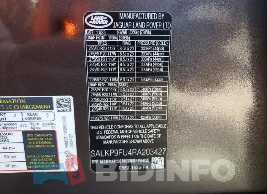 SALKP9FU4RA203427 Photo# 14