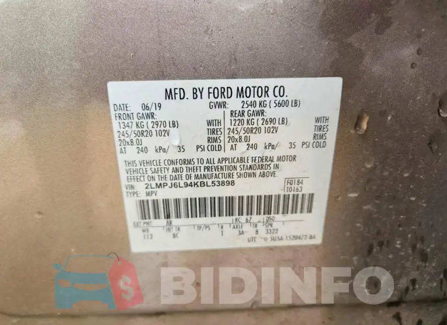 2LMPJ6L94KBL53898 Photo# 13